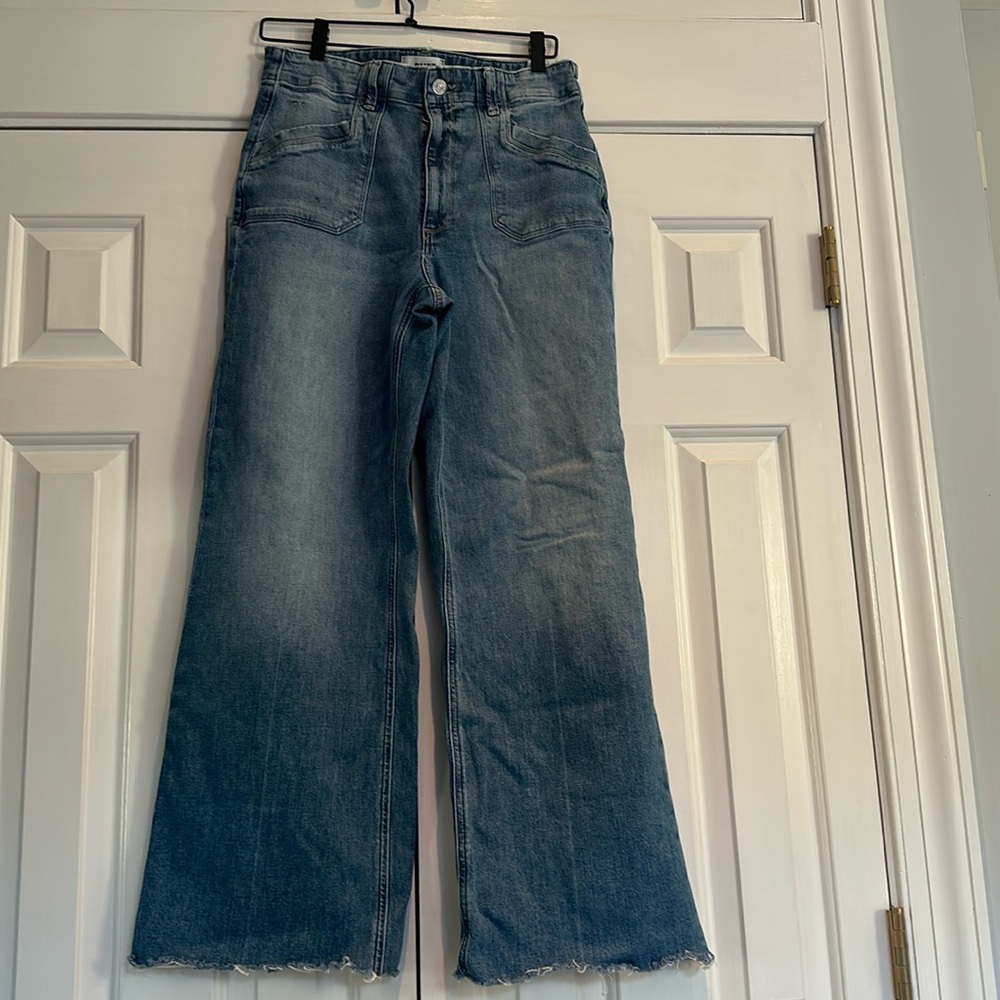 PAIGE Blue Wide Leg Jeans